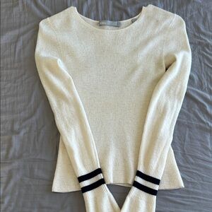 Vince Cream Sweater with Black Stripes